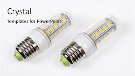  Presentation with light led - Slide set featuring led smd light bulb isolated background and a white colored foreground