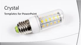  Presentation with led light - PPT theme having led smd light bulb isolated background and a white colored foreground