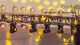  Presentation with spotlight - Presentation design enhanced with led-spotlight-light-on-theater background and a  colored foreground