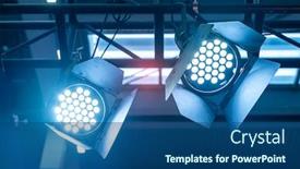  Presentation with spotlight - Colorful PPT theme enhanced with led-spotlight-on-mall-roof backdrop and a ocean colored foreground