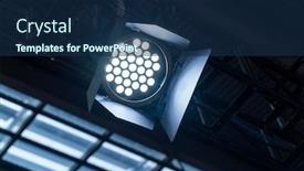  Presentation with spotlight - Theme enhanced with led-spotlight-on-mall-roof background and a navy blue colored foreground