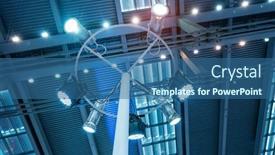  Presentation with led lighting - PPT theme featuring led-stage-lighting-fixtures background and a ocean colored foreground