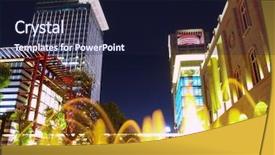  Presentation with led lights - Slides featuring led street lights - modern building in night background and a navy blue colored foreground