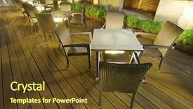  Presentation with night tapas - Slides with led street lights - outdoor restaurant in the night background and a tawny brown colored foreground