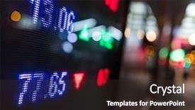  Presentation with stock market - Audience pleasing PPT theme consisting of led street lights - stock market price display backdrop and a tawny brown colored foreground