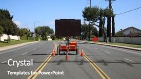  Presentation with public transportation smart traffic - PPT theme enhanced with led street lights - traffic sign electronic traffic sign background and a gray colored foreground
