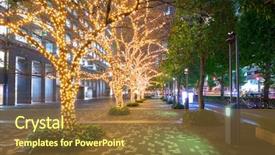  Presentation with illumination in industry - PPT layouts featuring led street lights - winter illumination at shinjuku district background and a tawny brown colored foreground