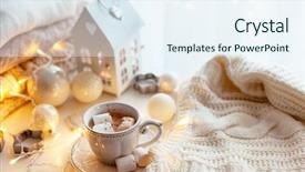  Presentation with string lights - PPT layouts having led string lights winter mood background and a sky blue colored foreground