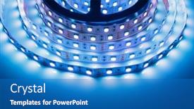  Presentation with led strip - Presentation theme featuring led-strip-blue-light-roll background and a teal colored foreground