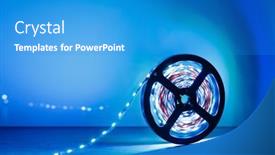  Presentation with led strip - Slide deck having led-strip-blue-light-roll background and a teal colored foreground