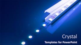  Presentation with led strip - Slide set with led-strip-blue-light background and a navy blue colored foreground