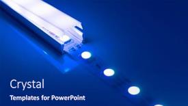  Presentation with led strip - Cool new slide deck with led-strip-blue-light backdrop and a navy blue colored foreground