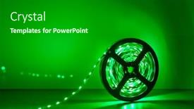  Presentation with led strip - Colorful slide set enhanced with led-strip-green-light-roll backdrop and a black colored foreground