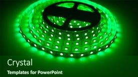  Presentation with led strip - Colorful PPT layouts enhanced with led-strip-green-light-roll backdrop and a forest green colored foreground