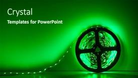 Presentation with led strip - Theme featuring led-strip-green-light-roll background and a  colored foreground