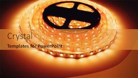  Presentation with led strip - Presentation theme consisting of led-strip-orange-light-roll background and a gold colored foreground