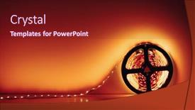  Presentation with led light - Audience pleasing slide deck consisting of led-strip-orange-light-roll backdrop and a wine colored foreground