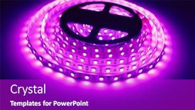  Presentation with led light - Presentation theme with led-strip-purple-light-roll background and a purple colored foreground
