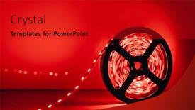  Presentation with led strip - Amazing slide set having led-strip-red-light-roll backdrop and a crimson colored foreground