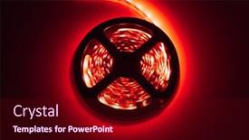  Presentation with led strip - Beautiful PPT theme featuring led-strip-red-light-roll backdrop and a wine colored foreground