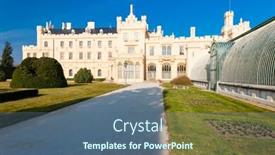  Presentation with czech republic - Presentation design having lednice-castle-in-southern-moravia background and a ocean colored foreground