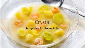  Presentation with leek soup - Presentation design consisting of leek-soup-with-potatoes background and a yellow colored foreground