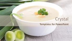  Presentation with leek soup - Presentation theme enhanced with leek soup background and a cream colored foreground