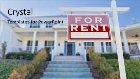  Presentation with real estate growth - Presentation design having left facing for rent real background and a light blue colored foreground