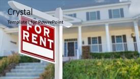  Presentation with real estate prices - Colorful presentation theme enhanced with left facing for rent real backdrop and a teal colored foreground