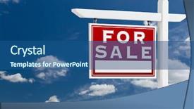  Presentation with real estate for sale - Presentation design enhanced with left facing for sale real background and a ocean colored foreground