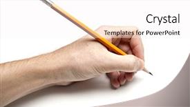  Presentation with writing - Presentation theme having left hand writing with pencil background and a white colored foreground