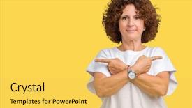  Presentation with middle ages portrait - Beautiful theme featuring left overs - beautiful middle ager senior woman backdrop and a  colored foreground