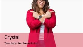  Presentation with direction - Presentation having left overs - beautiful plus size young business background and a red colored foreground