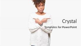  Presentation with direction - PPT theme having left overs - beautiful young african american woman background and a  colored foreground