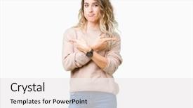  Presentation with young woman wearing boxer gloves - Audience pleasing slide set consisting of left overs - beautiful young blonde woman wearing backdrop and a  colored foreground