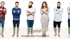  Presentation with isolated paw prints over white - Colorful slide set enhanced with left overs - collage of people over white backdrop and a lemonade colored foreground