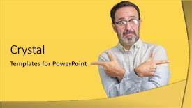  Presentation with elegant man in glasses optics - Audience pleasing slide deck consisting of left overs - handsome middle age elegant senior backdrop and a  colored foreground