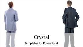  Presentation with business man climbs up to the top of 3d success stairs steps - Slide set consisting of left overs - two business mans background and a white colored foreground