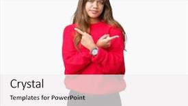  Presentation with young woman wearing boxer gloves - Beautiful theme featuring left overs - young beautiful brunette woman wearing backdrop and a  colored foreground