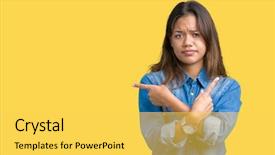  Presentation with arabian woman wearing hijab muslim - Presentation design enhanced with left overs - young beautiful brunette woman wearing background and a  colored foreground