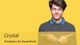  Presentation with elegant 50th anniversary - Beautiful PPT theme featuring left overs - young handsome elegant man backdrop and a yellow colored foreground