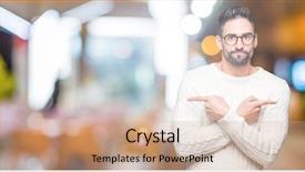  Presentation with glasses - Colorful slide set enhanced with left overs - young handsome man wearing glasses backdrop and a  colored foreground