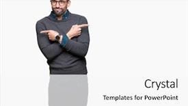  Presentation with glasses - Slide set having left overs - young handsome man wearing glasses background and a white colored foreground