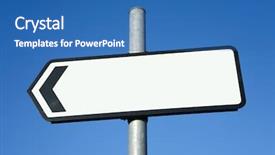  Presentation with direction - Presentation theme having left pointing direction sign background and a teal colored foreground