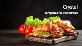  Presentation with classic music concert - PPT theme enhanced with leftover food - classic blt croissant sandwiches background and a black colored foreground
