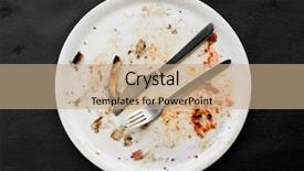  Presentation with black ceramic - Theme featuring leftover food - high-angle view of a white background and a coral colored foreground