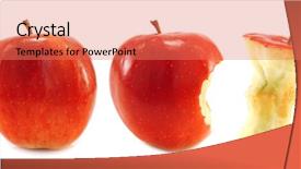  Presentation with red and white industry - Beautiful PPT theme featuring leftover food - three red apples isolated backdrop and a coral colored foreground