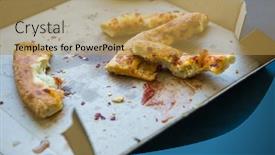  Presentation with box carton - Slide deck enhanced with leftover-pieces-of-pizza-crust background and a gold colored foreground
