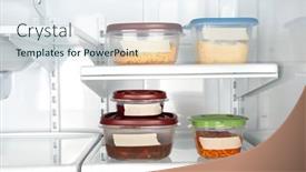  Presentation with refrigerator - Colorful slides enhanced with leftovers-in-a-refrigerator backdrop and a sky blue colored foreground