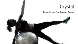  Presentation with fitness - Beautiful PPT theme featuring leg muscle - one caucasian woman exercising fitness backdrop and a white colored foreground